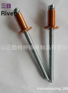 铜铜抽芯铆钉开口型铜铆钉拉钉G1B261圆8扁头抽芯铆ATS钉M4.0*8