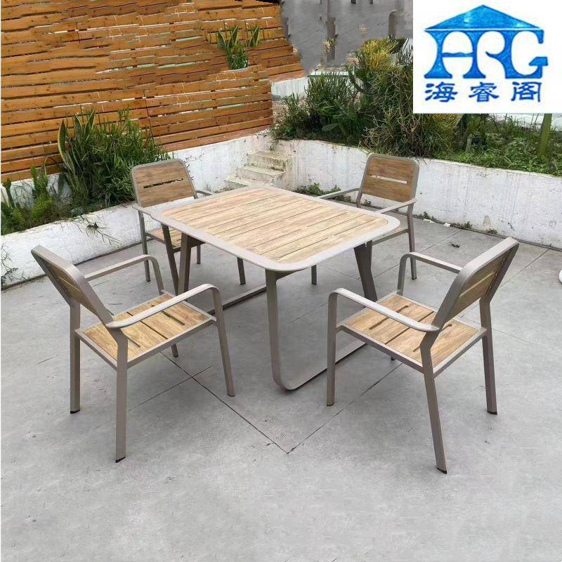 户外桌室庭院塑木花园防腐PAP椅木露院子防台水防晒外摆外餐桌椅