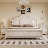 式 实木床双美人床米8现代简约11米5储物床法式 轻黑XTM色复古奢主