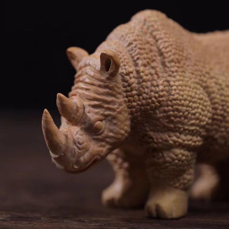 小叶黄杨客木雕手把动件001145物牛实木雕刻中式厅犀家居装饰工艺