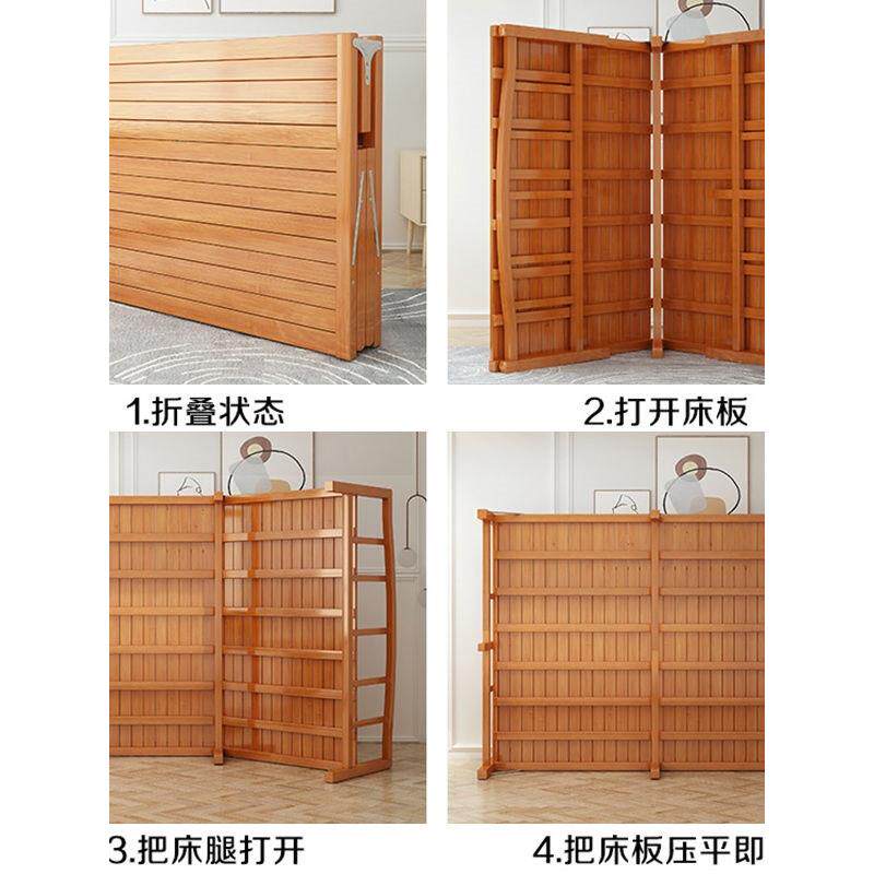 竹床折叠单人双RPK人家易用办公室便携午床休木床租房硬出板加固