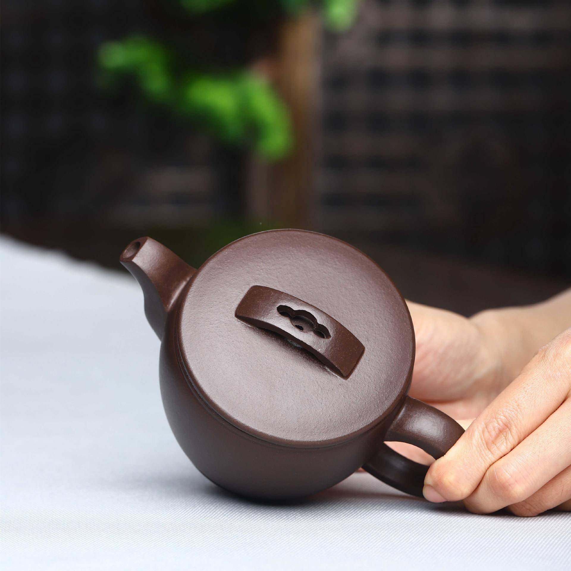 宜兴销紫瓦砂壶汉壶原矿泥紫XBB手工制作自产自家用茶具