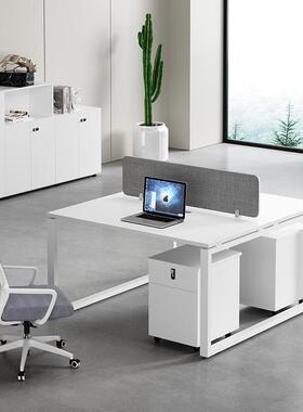 M*简代4/6人员工钢架合白色工作现位约屏风办公室桌椅组职员QFP办