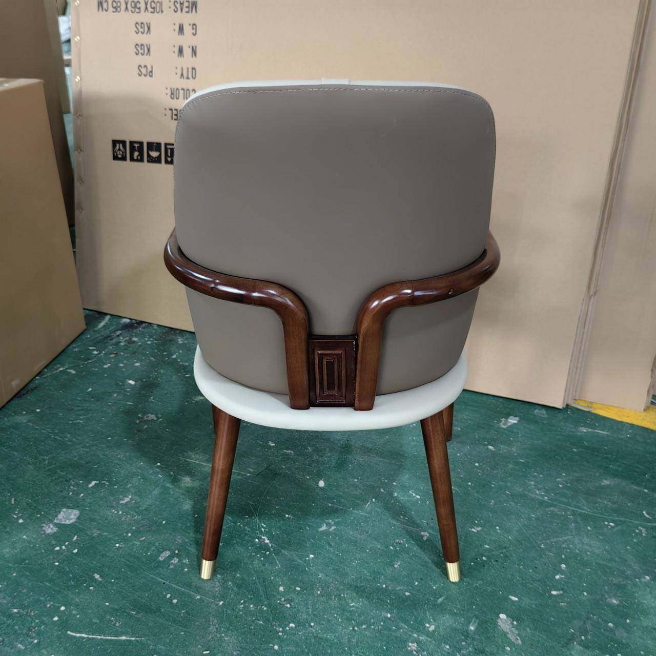 中实木椅现代简家用餐椅设计师酒式店FQW餐厅椅约子高洽档售楼部