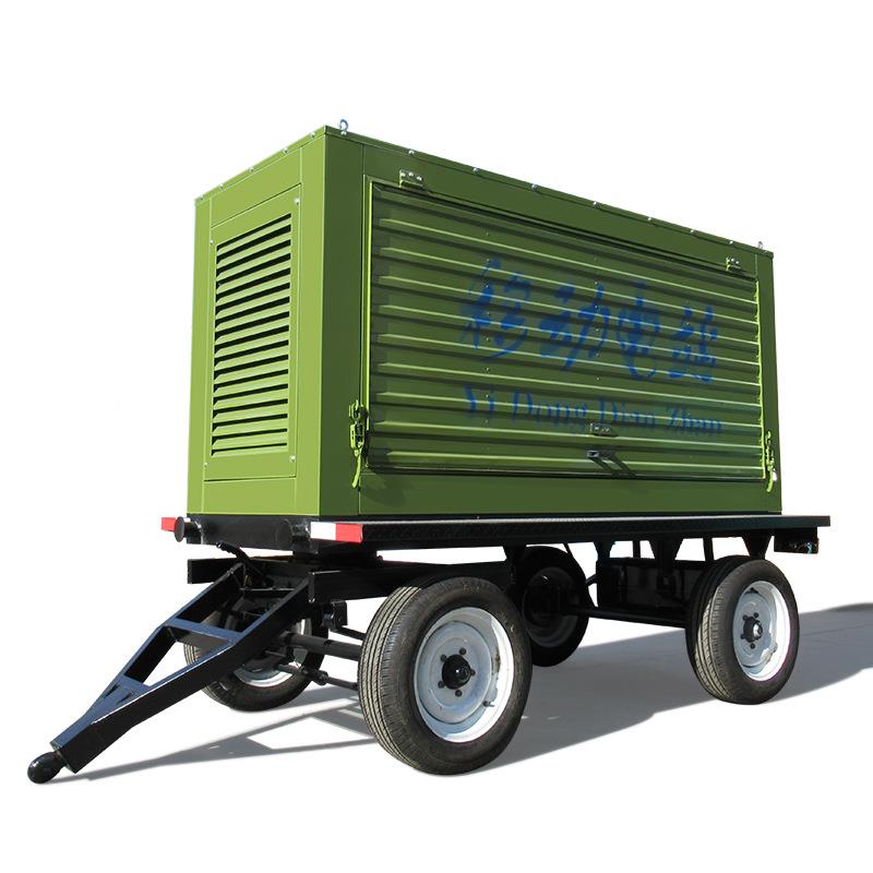 移动0电站拖车防棚30KW50K雨Ww100kw20kw3HHL00k400kw拖挂板车蜂