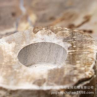 式进口意木化石台创烛光晚餐摆件浪漫家居硅化烛木SSV欧蜡烛灯装