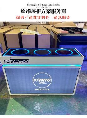 木质烤漆指纹锁展示密码锁挂GSU板安防展示柜台靠中墙高锁柜岛柜