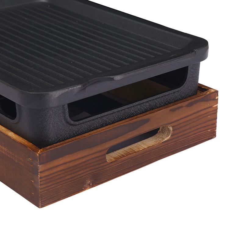 功能多不粘烧烤盘COD家用方形木排羊炉家用可拆卸烧式烤炉可定