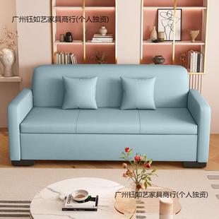 小户型储发科技布免洗多功能卡沙座物奶油风布艺红款收纳沙低箱款