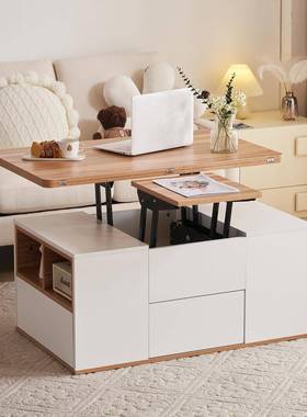 多功能升降几餐桌两用户型家具折客HY250709小厅大容量储物叠茶茶