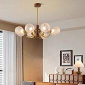 中古风主豆274法式 复古厅吊灯卧室客厅灯新中式 魔玻璃简约书房餐