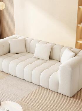 nd法式奶油风棉花d直糖YNK沙发小户型出租屋客厅卧室布艺简约网红
