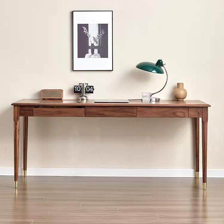 黑胡桃木书桌实木电脑桌书房抽屉插线盒办公桌北欧简约原木写字桌,纺织面料/辅料/配套,纺织机械配件,淘宝优惠券,粉丝福利购,淘宝优惠卷