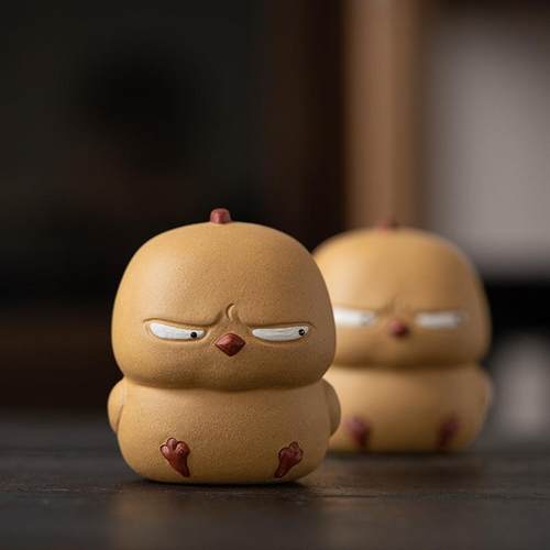 赵永辉调皮小鸟茶宠摆件精品可养宜兴紫砂可爱小茶玩装饰手工艺品