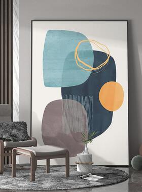 直销北欧玄关抽象装饰画客厅落地画卧室挂画蓝色方块装饰壁画