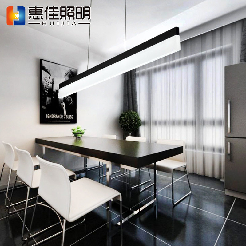 办公室吊灯led长条灯创意个性条形灯具现代简约网咖工作会议室灯