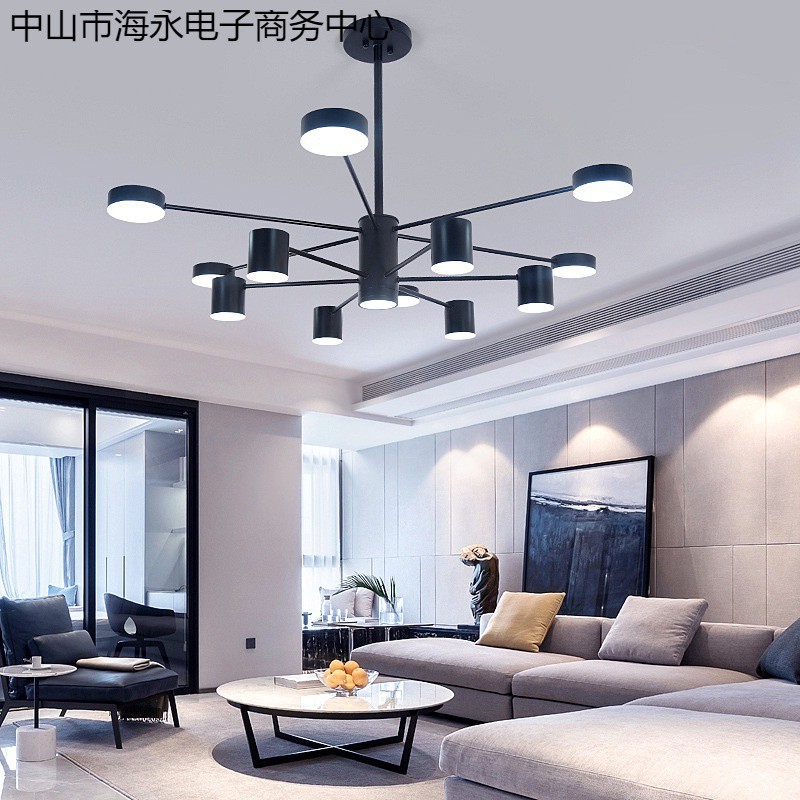 北欧金黑魔饼灯具现代简约工业风吊灯大气创意客厅吊灯卧室餐厅灯