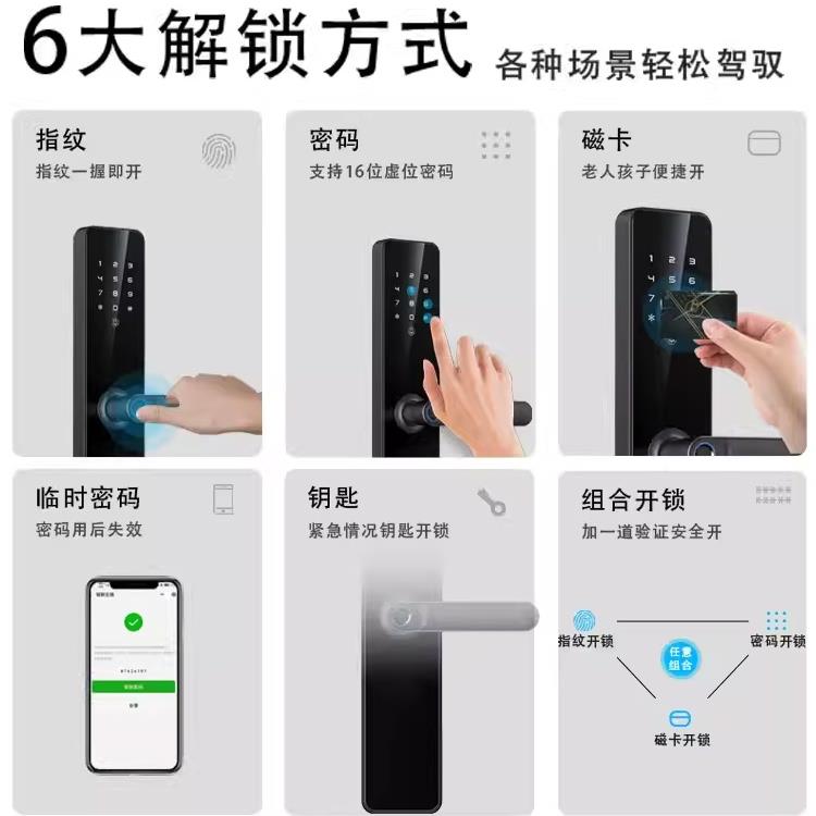 锁优陈光德力品脸智能门防锁指纹锁家用盗门密码锁米人识别可视猫