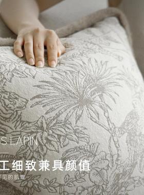 澜品*法式花鸟*燕麦色^提花抱枕 MSML230344S包LAPI客I厅靠N沙发