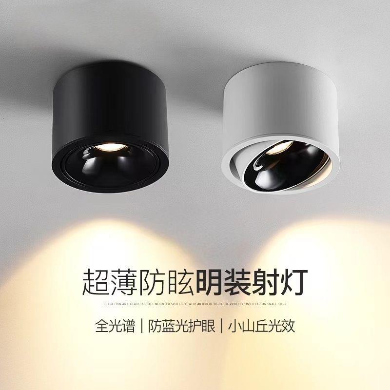 明装可调角度家用客厅无主灯山小丘深杯艺成园防射眩光筒灯全光灯