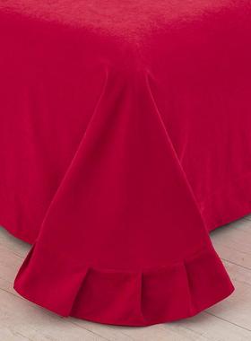 磨加新款结婚喜庆大单红色床三件套厚NHO活性毛云锦棉单件被单双