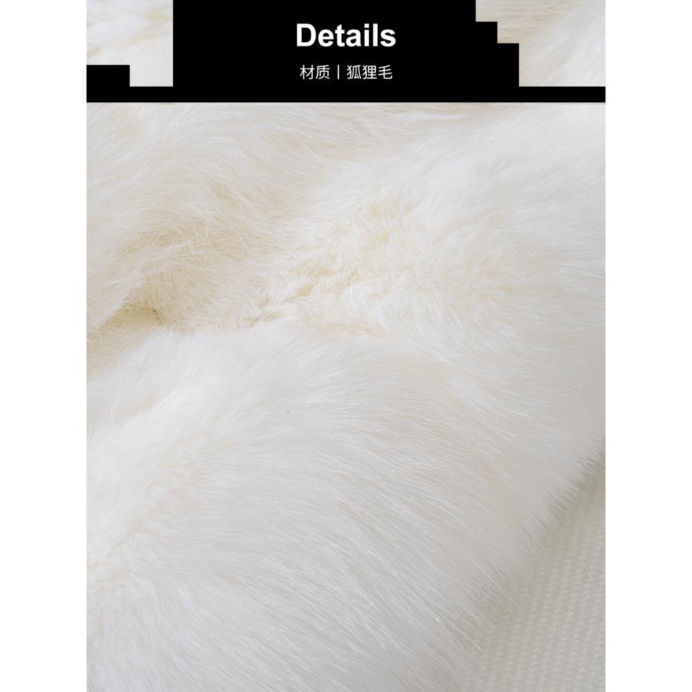 柏高洛间斯狐狸毛拼绒接抱枕沙发客厅档酒店样板毛YCF靠枕床头靠