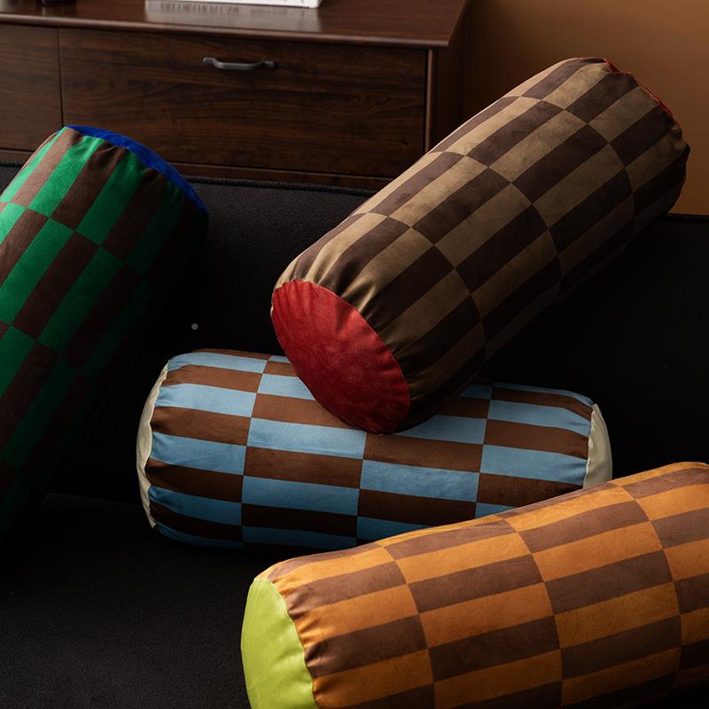 午柏林中古风沙发抱枕柱长条圆扶手枕高级感多B25P0001巴胺床后头