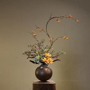 意陶瓷新中式花瓶民宿代美禅学HEW酒店桌关面玄侘宋寂高级装饰品