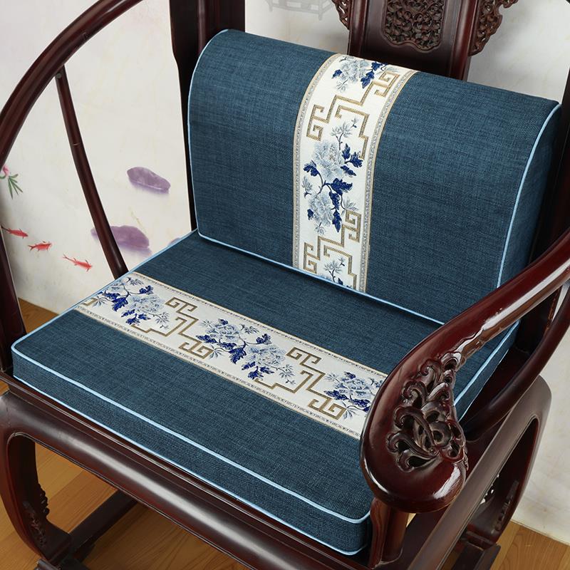 新式红木发坐垫沙垫腰中靠垫办公室靠枕圈ENC椅太师椅垫乳胶防滑