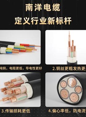 南洋国标铜芯yvj电缆2/3/4/芯54/6/10/16/30南洋0平方户外三线相