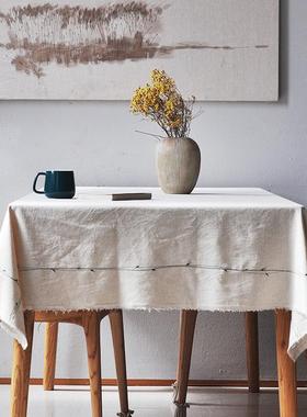 餐桌布棉麻级感轻奢日北系ins欧茶几方圆形家高zb-22042用亚麻长