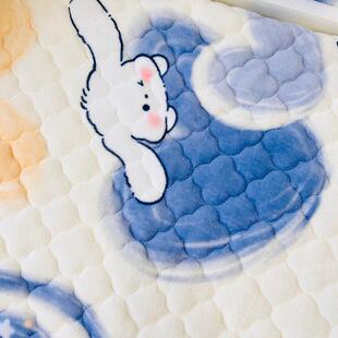 夹牛奶绒棉床笠床罩90x190cm婴儿床童学1宿舍35薄床垫1kds2024-米