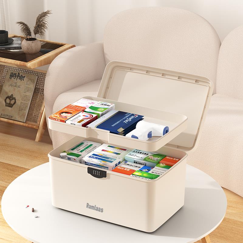 带锁纳箱上Mtesi大容量家收用隐贵重物品收纳箱保险锁私文件密码