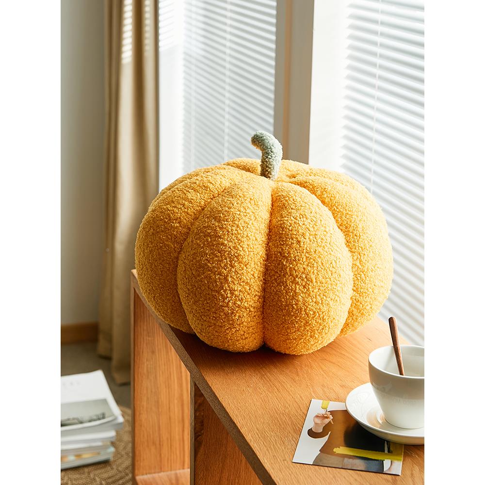 蔓越家 欧insQCA风创意南毛绒北瓜毛毛抱枕可爱形沙发客圆厅填充