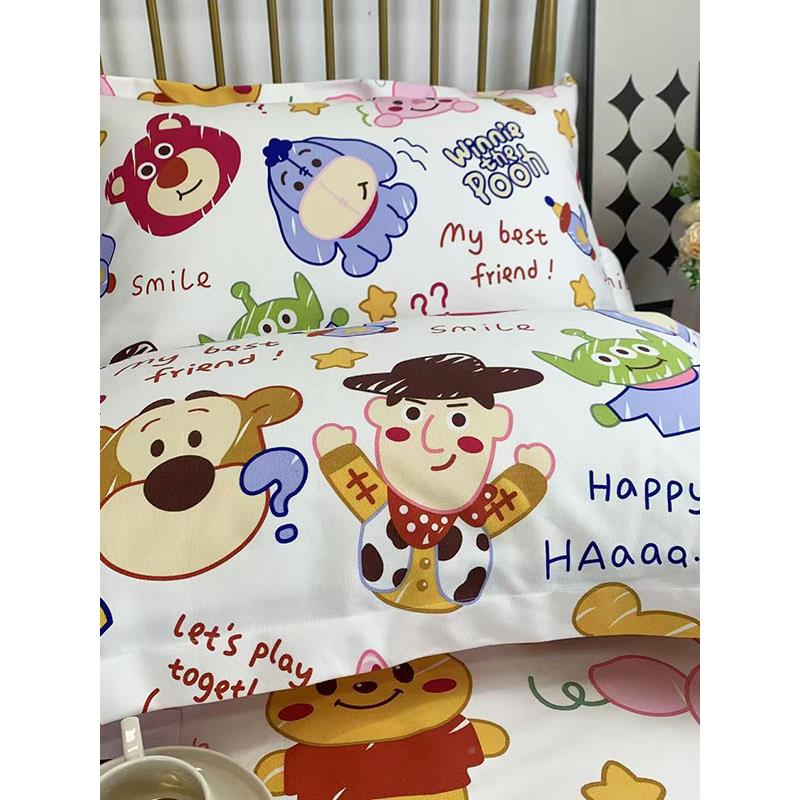 卡通IVA加可爱儿童原棉老粗布床单棉生麻质感厚学宿舍单三被件套