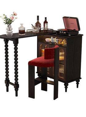 法客式伸OJC缩实木吧台台家用小户厅型隔断一体边柜阳岛台收纳餐