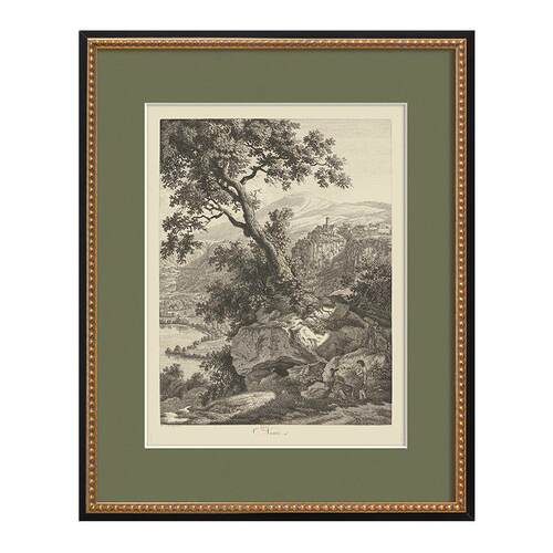 法饰式老钱风玄关餐DY766206厅装画风典景欧美式中古客厅挂画式古