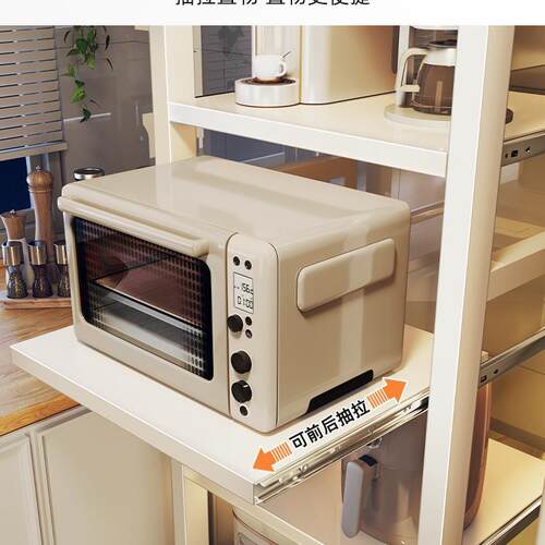 多抽拉式厨置物架落地层夹物缝收纳架家房用烤箱微波炉F98TT8JJ多