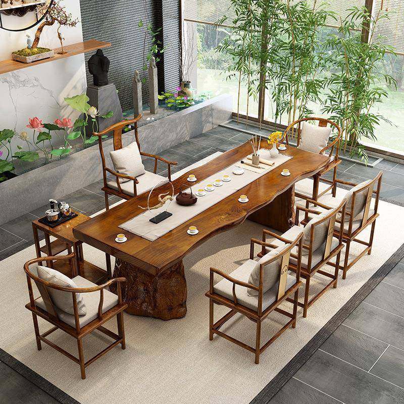 新中式实木桌茶桌大板泡茶UKG酒店办公室会客茶台桌椅原茶木轻奢,商业/办公家具,茶台/茶桌,淘宝优惠券,粉丝福利购,淘宝优惠卷