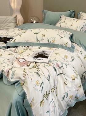 高端1四00支兰夏精天丝件套床品季冰丝被套裸睡ZYJ100支丝用滑床