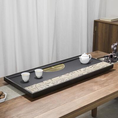 盘乌金国画彩云追月石整家块天然原石高端轻奢茶海茶用客厅石办公