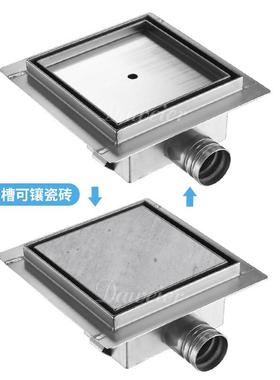 欧洲中东30COH91050不锈藏钢侧排地漏瓷4砖室隐式防臭加厚地浴漏