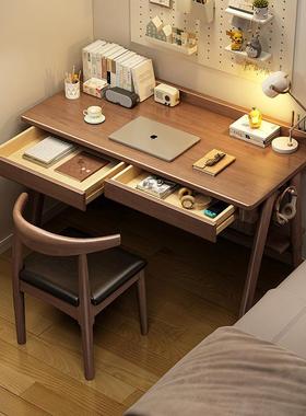 写实木室书桌学桌生家用字桌简约办公桌卧234561小户型台式电脑床