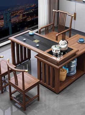 阳茶台户小型旋转茶台家用茶功夫喝泡烧水壶一体几实木OGU茶桌椅