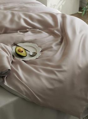 60S兰天丝四套简约32483纯色丝滑凉感睡床单被套裸床上精用品四件