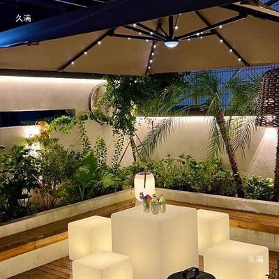 阳能户外发光立方体凳子露太营营地块方形装饰灯庭院方d-0032落地