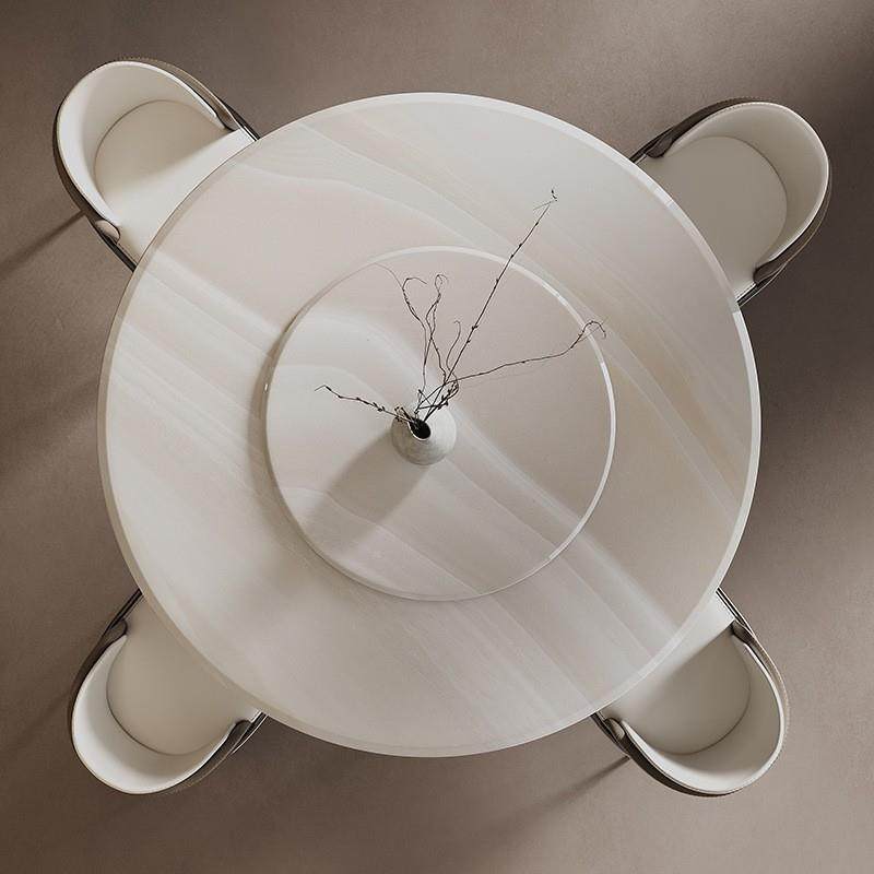 意式简约轻奢岩板餐桌可变圆奢转伸缩小户型带轻盘905家用桌餐桌,商业/办公家具,餐桌椅系列,淘宝优惠券,粉丝福利购,淘宝优惠卷