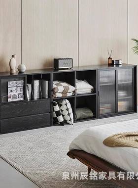 复古实木柜客电子视柜组书合柜展示柜厅餐边JHT柜落地格收纳矮柜