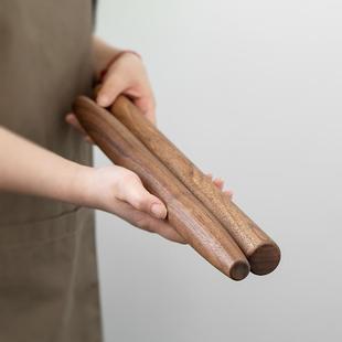 A5L桃黑胡实木擀面家用粘大不号尖头杆面杖GQM棒不沾包子擀面棍