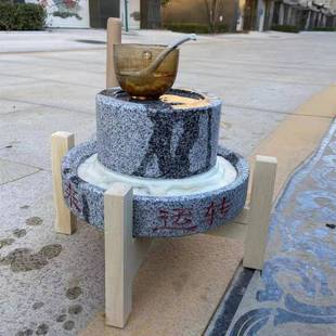 石雕石磨家用手动石磨小型电动迷石磨你微型SMZ001磨豆摆石磨子件